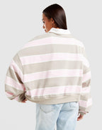 Cropped Stripe Rugby Polo Shirt
