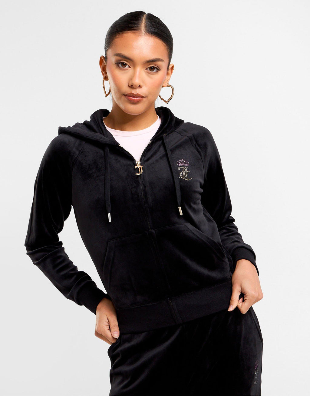 Heart Velour Full-Zip Hoodie