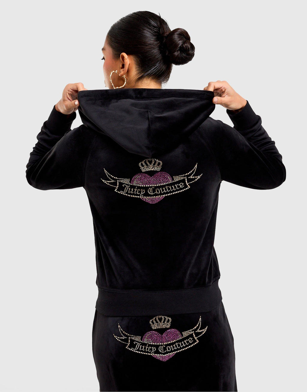 Heart Velour Full-Zip Hoodie