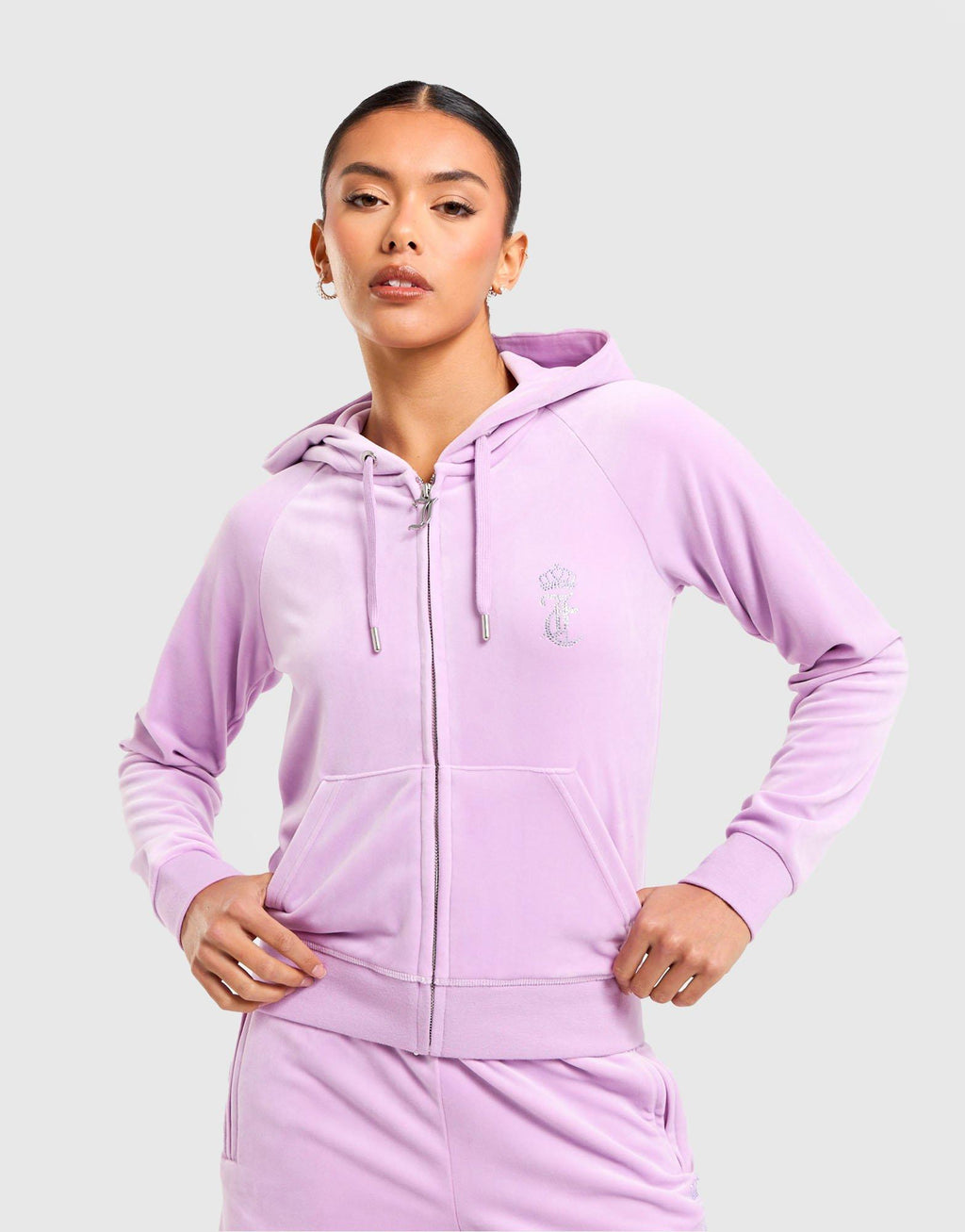 Heart Velour Full-Zip Hoodie