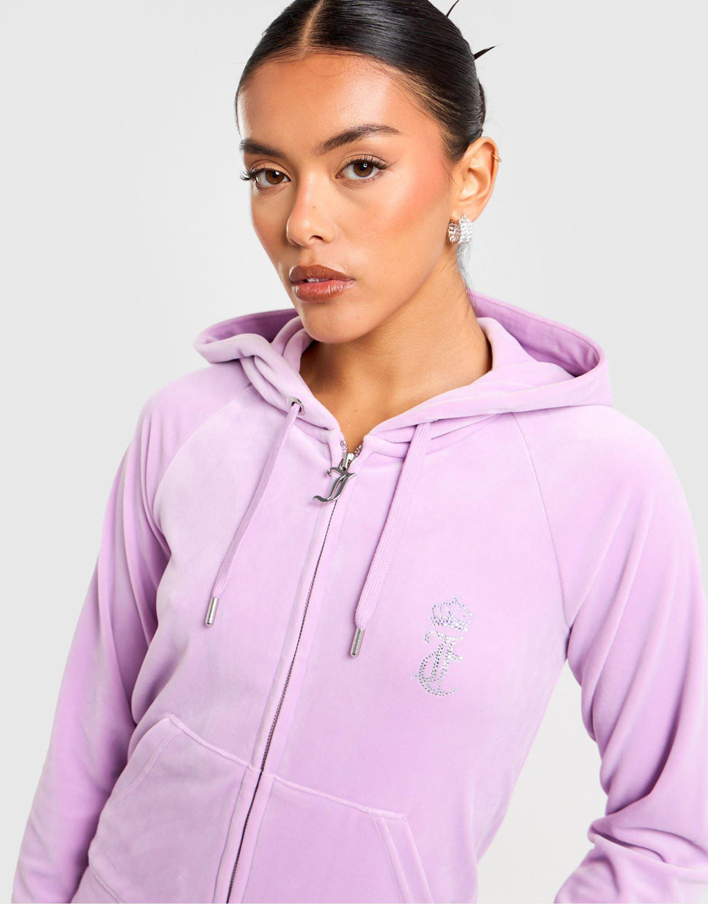 Heart Velour Full-Zip Hoodie
