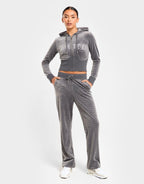 Velour Corset Full Zip Hoodie