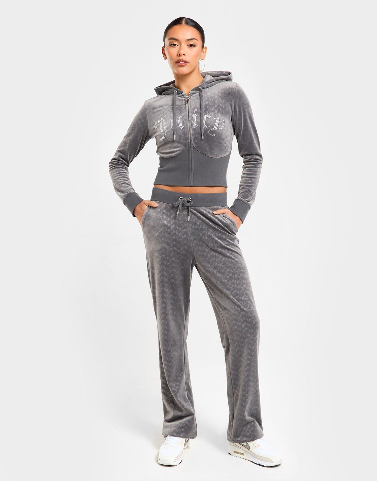 Velour Corset Full Zip Hoodie