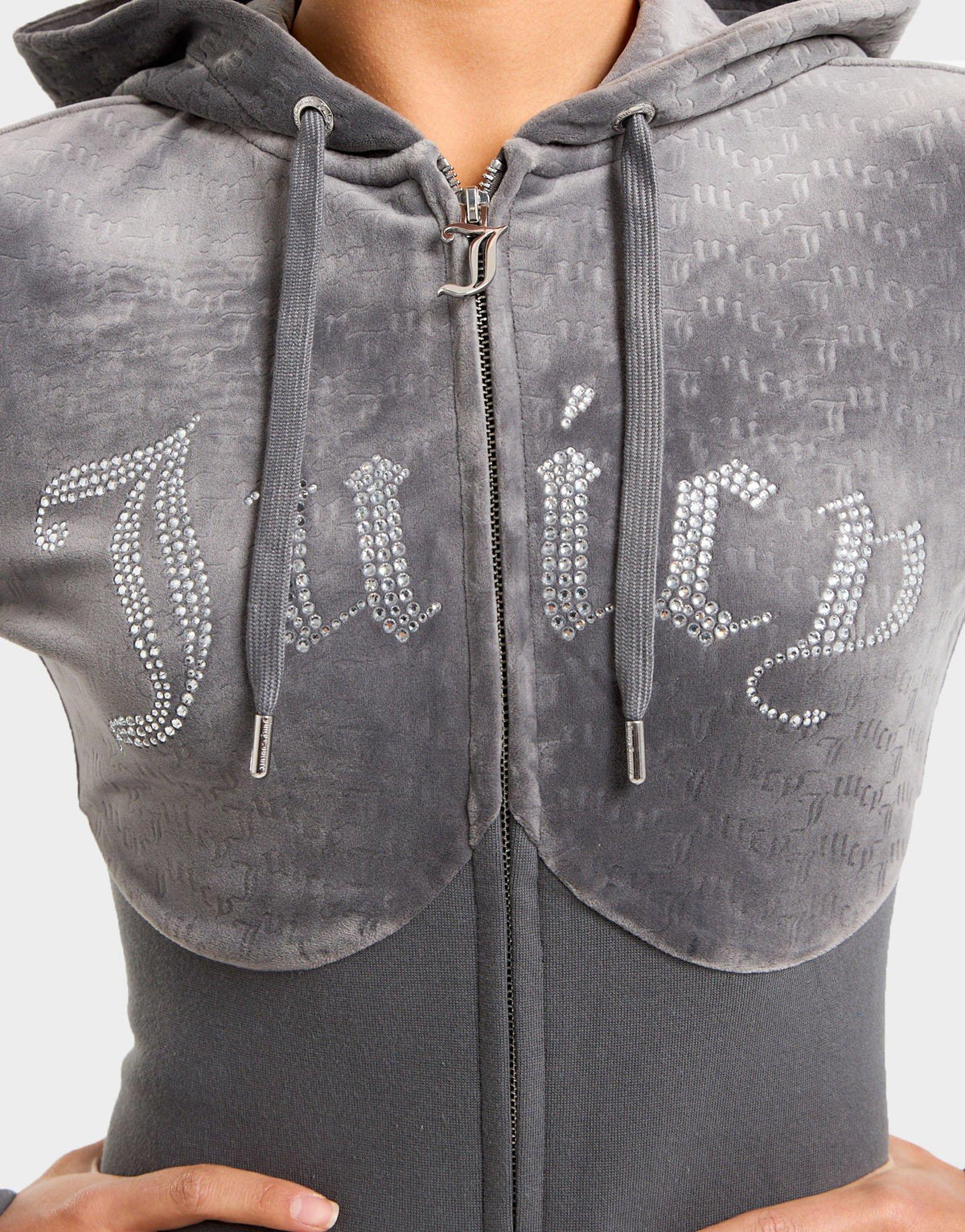 Velour Corset Full Zip Hoodie