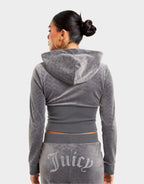 Velour Corset Full Zip Hoodie