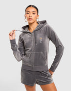 Heart Velour Full-Zip Hoodie