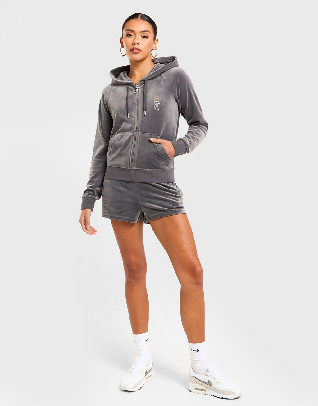 Heart Velour Full-Zip Hoodie
