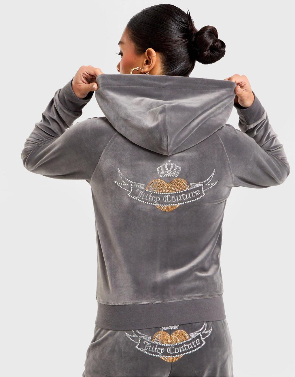 Heart Velour Full-Zip Hoodie