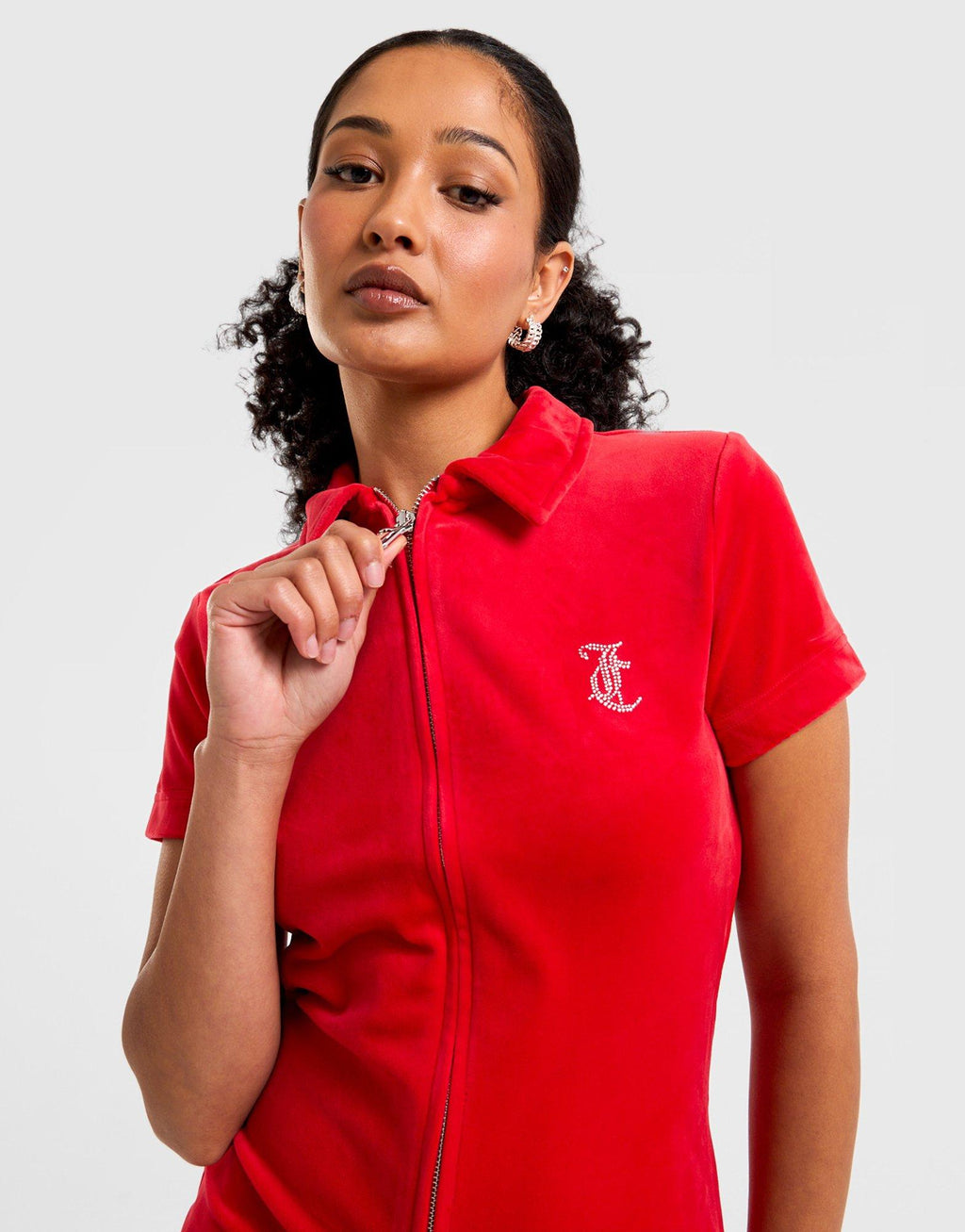 Diamante Velour Romper Suit