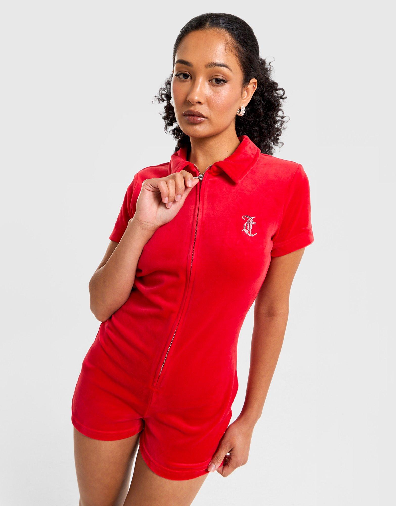Diamante Velour Romper Suit