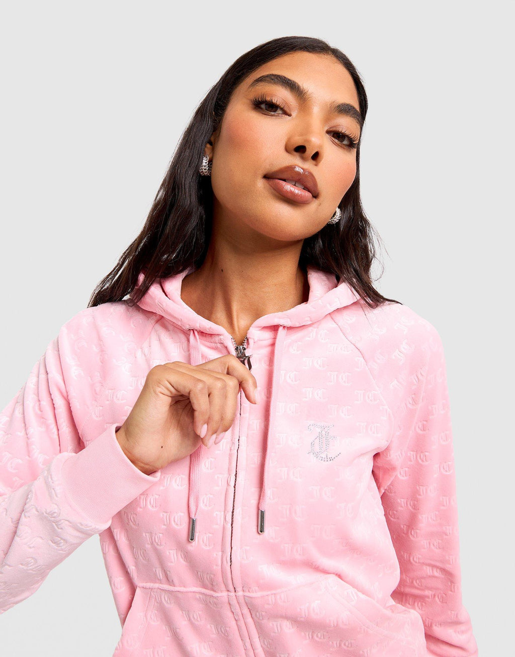 Full-Zip Velour Hoodie