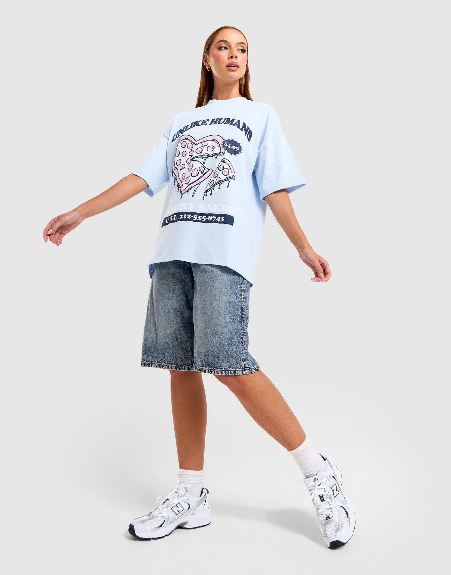 Pizza Graphic Oversized T-Shirt