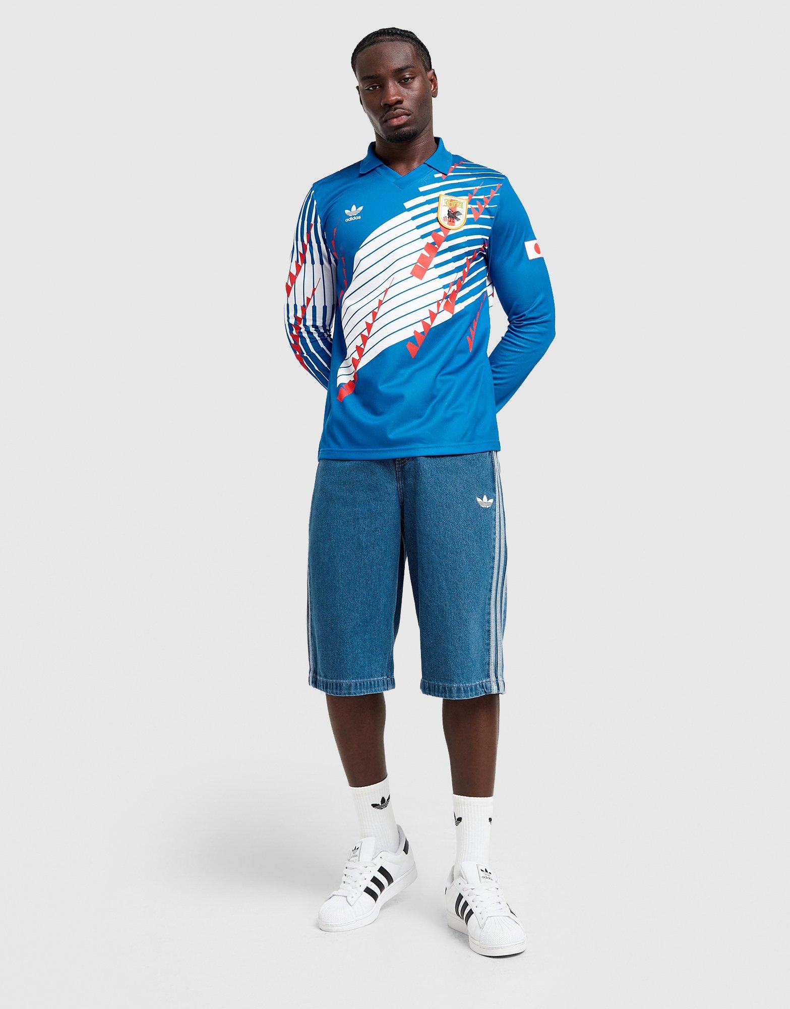 Navy adidas Japan '93 Retro Home Long Sleeve Shirt - JD Sports New