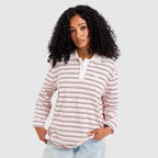 Stripe Long Sleeve Polo Shirt