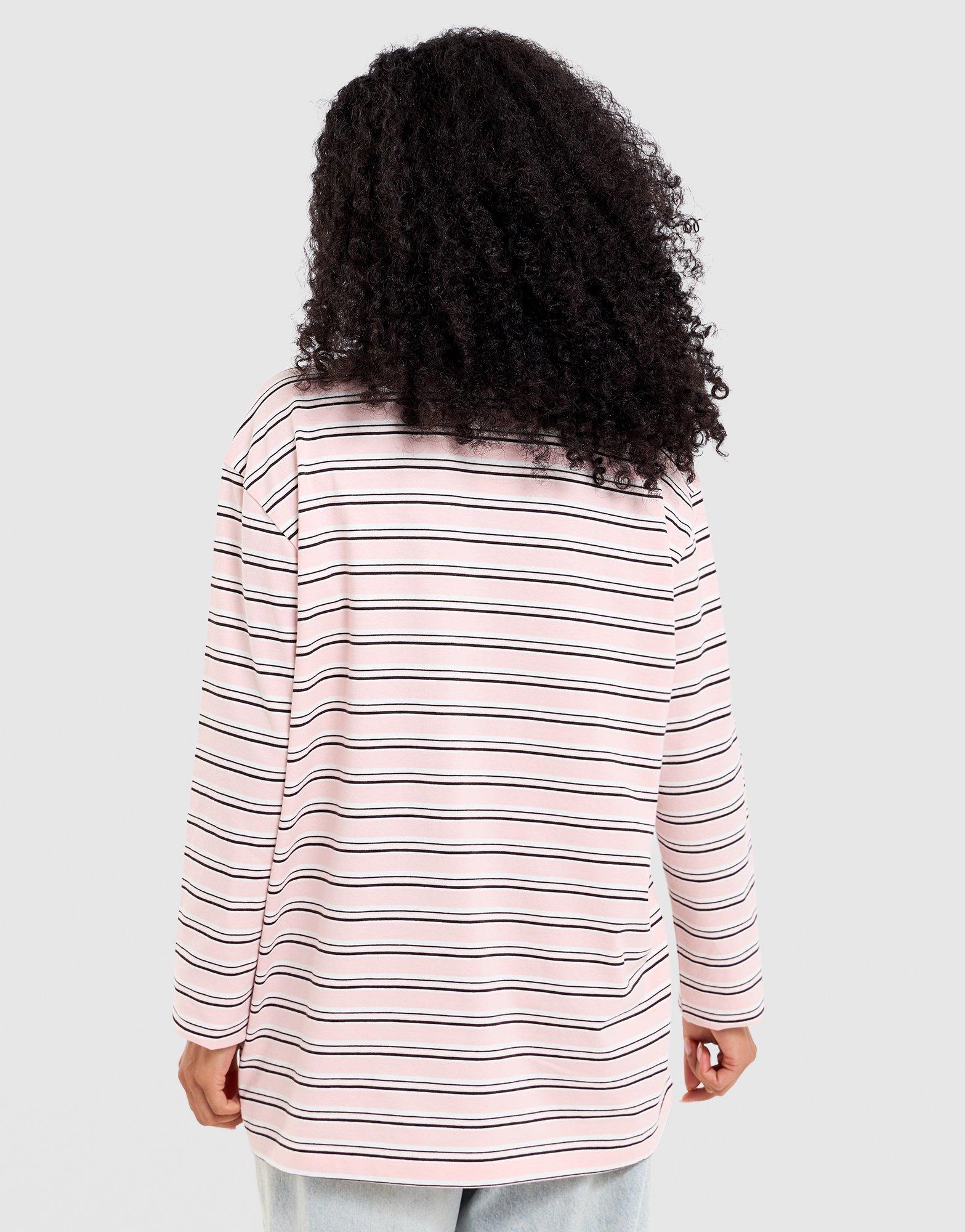 Stripe Long Sleeve Polo Shirt