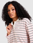 Stripe Long Sleeve Polo Shirt