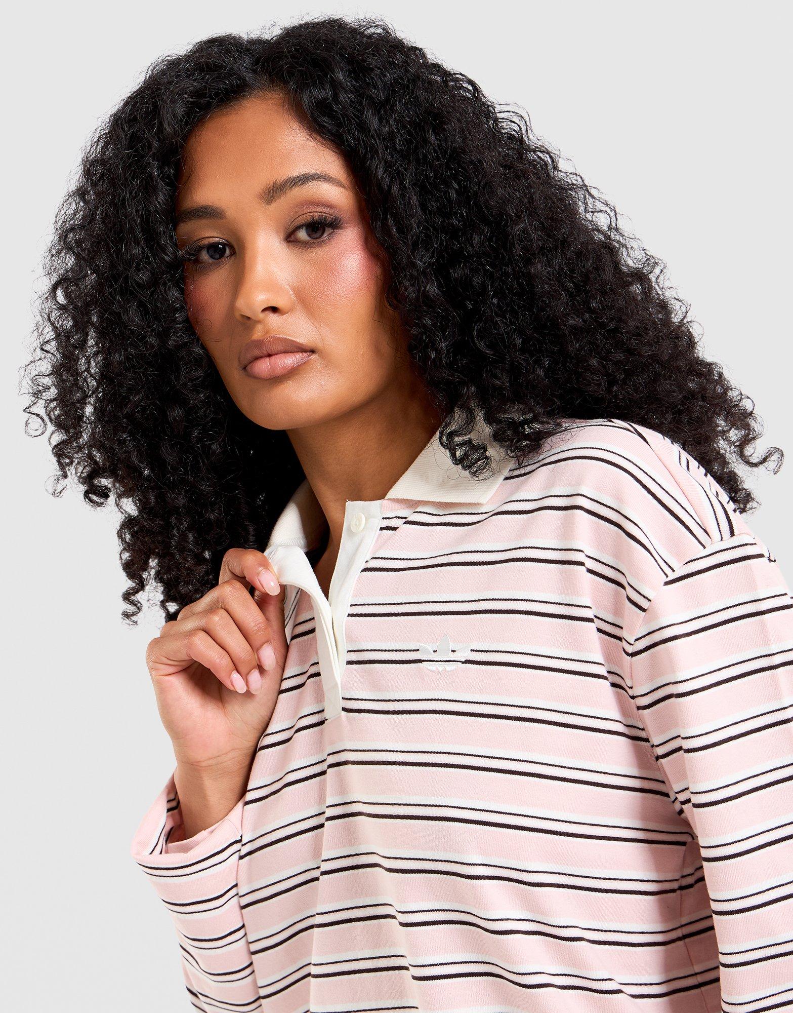 Stripe Long Sleeve Polo Shirt