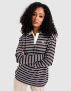Stripe Long-Sleeve Polo Shirt