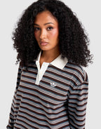 Stripe Long-Sleeve Polo Shirt