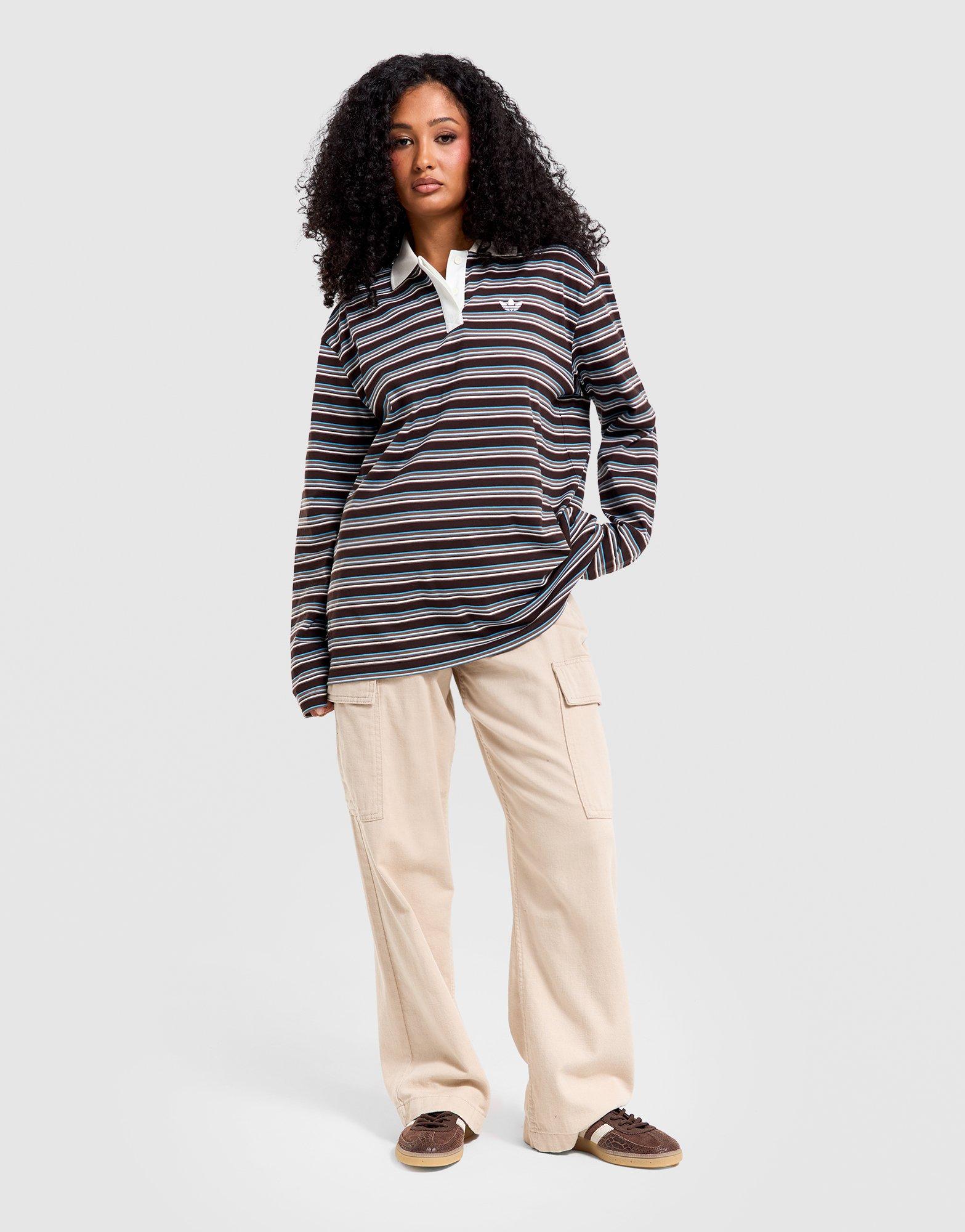 Stripe Long-Sleeve Polo Shirt