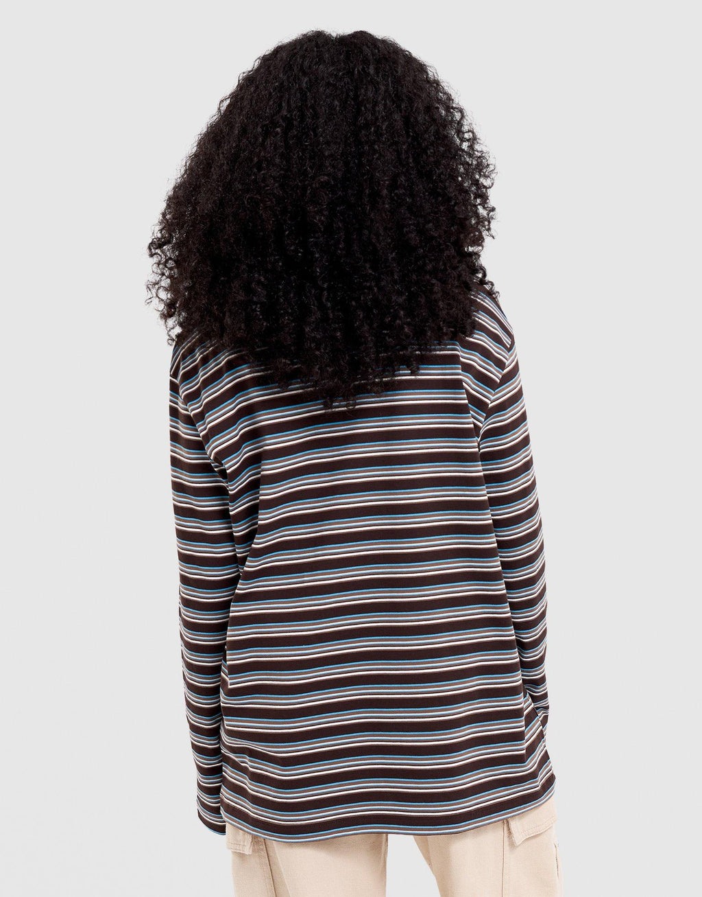 Stripe Long-Sleeve Polo Shirt