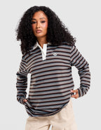 Stripe Long-Sleeve Polo Shirt