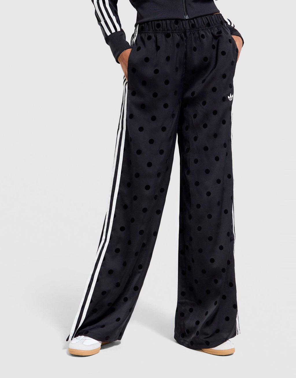 Satin Polka Dot Wide Leg Pants