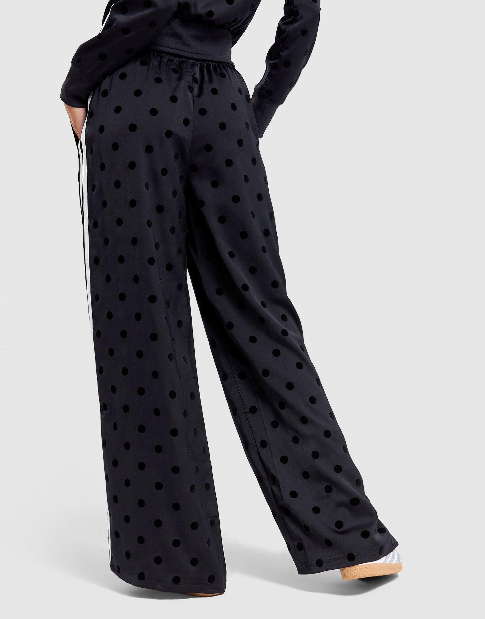 Black adidas Satin Polka Dot Wide Leg Pants - JD Sports New Zealand