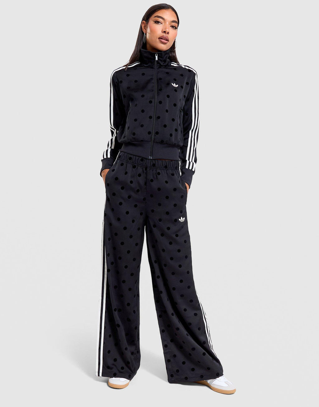 Satin Polka Dot Wide Leg Pants