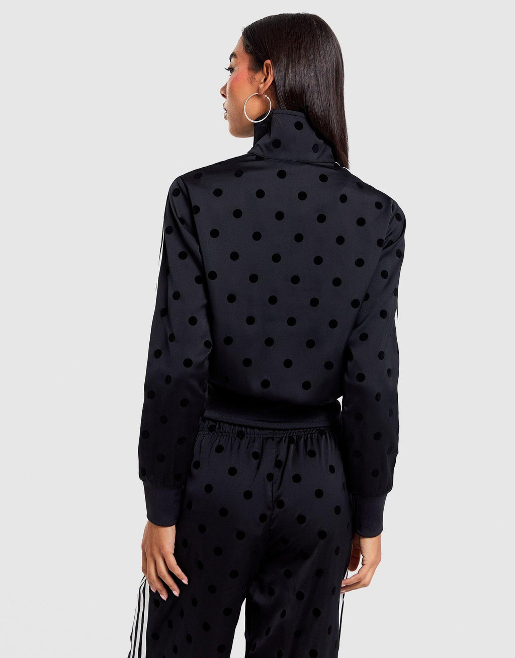 Satin Polka Dot Track Top