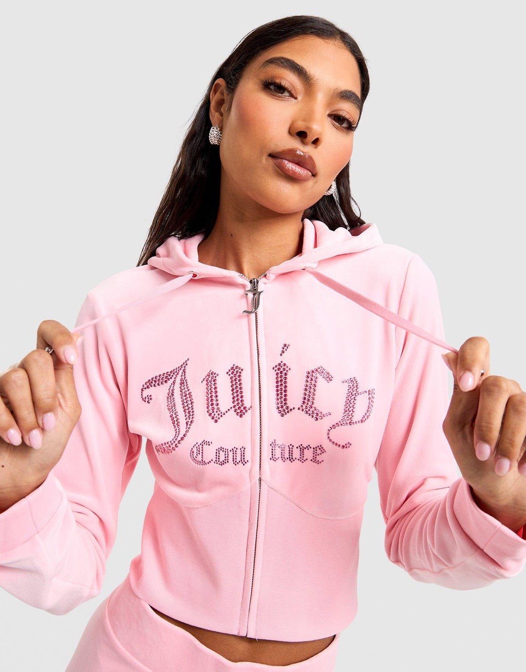 Corset Velour Full-Zip Hoodie