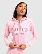 Corset Velour Full-Zip Hoodie