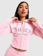 Corset Velour Full-Zip Hoodie