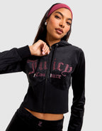 Corset Velour Full-Zip Hoodie