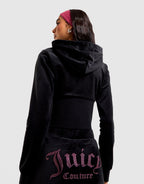 Corset Velour Full-Zip Hoodie