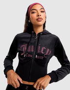 Corset Velour Full-Zip Hoodie