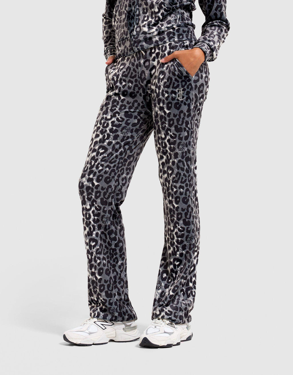 Leopard Velour Track Pants