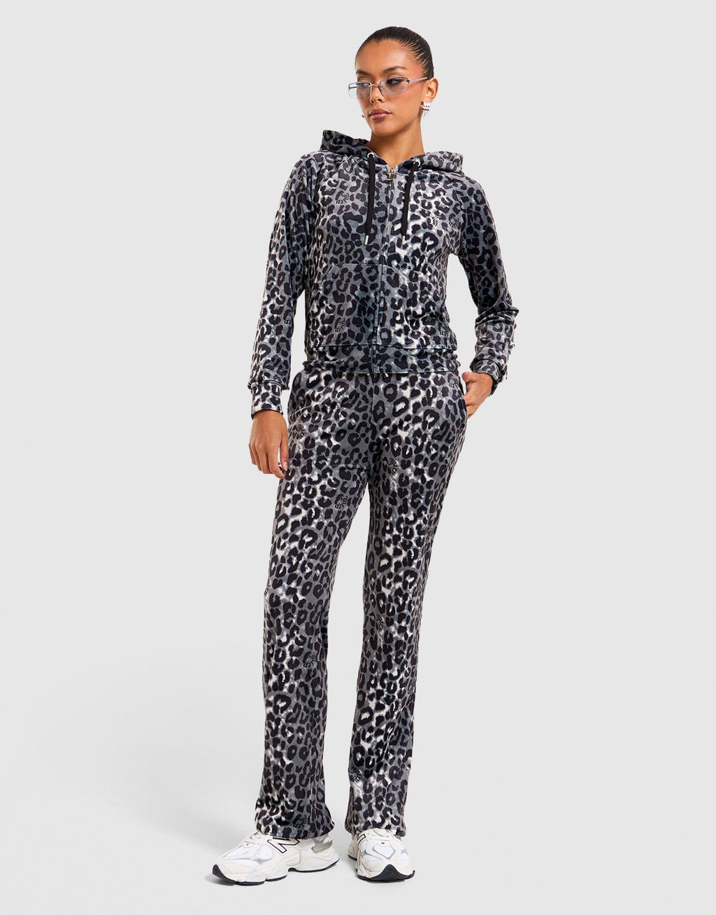 Leopard Velour Track Pants