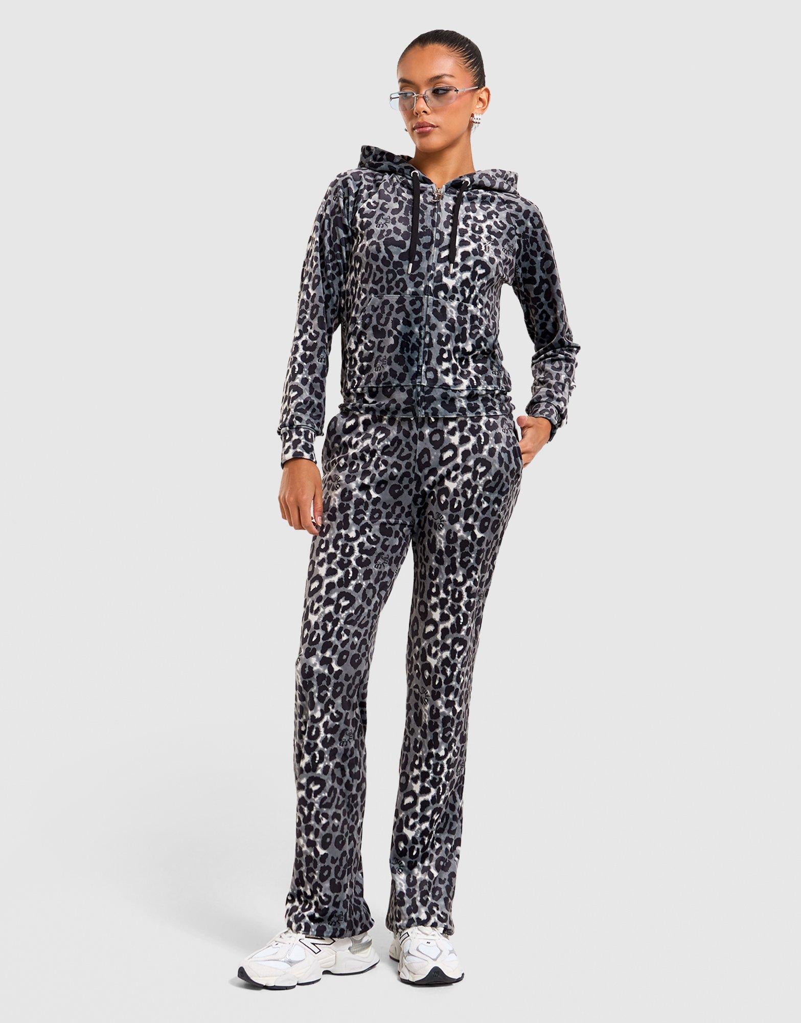 Leopard Velour Track Pants