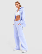 Cozy Fleece Wide-Leg Track Pants