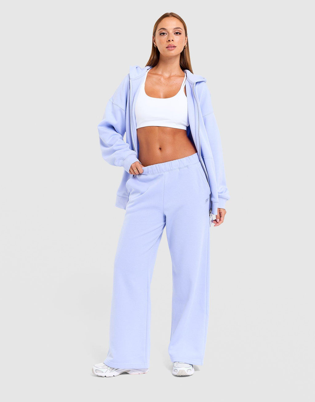 Cozy Fleece Wide-Leg Track Pants