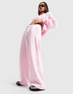 Cozy Fleece Wide-Leg Track Pants