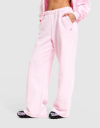 Cozy Fleece Wide-Leg Track Pants