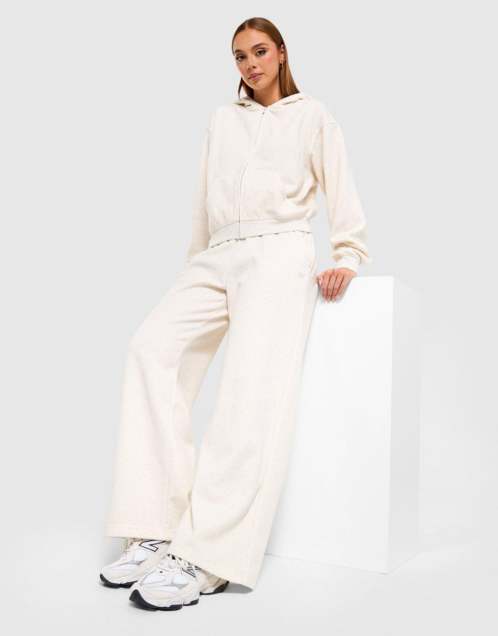 Cozy Fleece Wide-Leg Track Pants