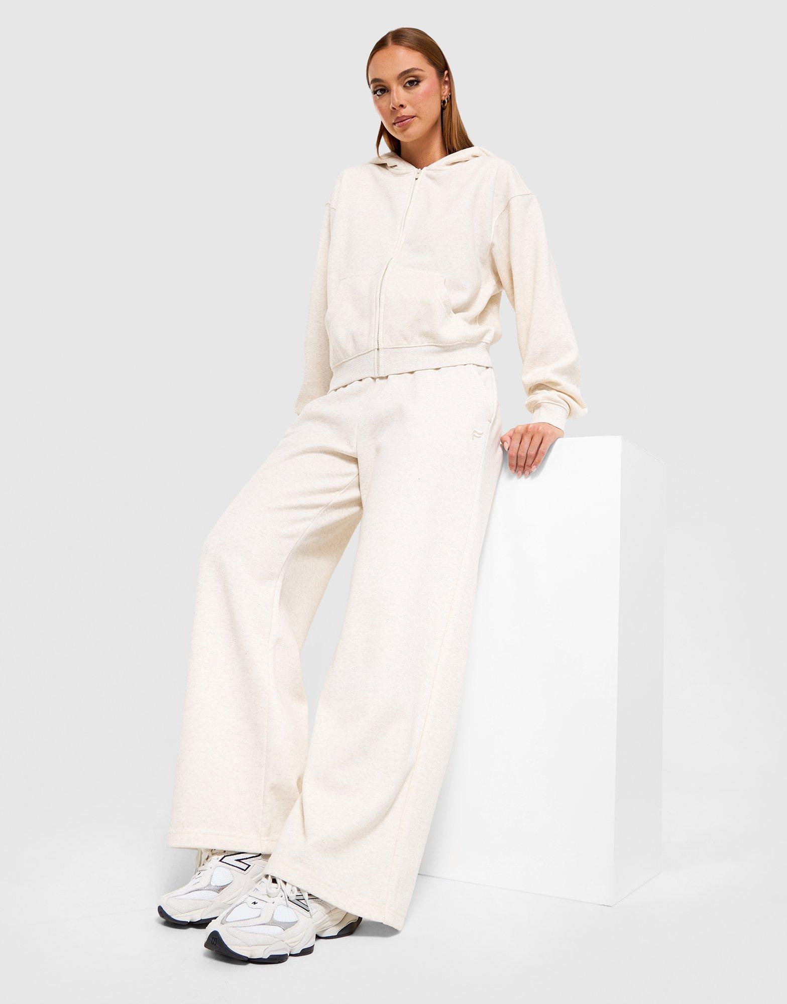 Cozy Fleece Wide-Leg Track Pants