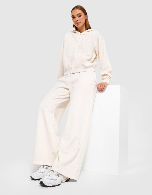 Cozy Fleece Wide-Leg Track Pants