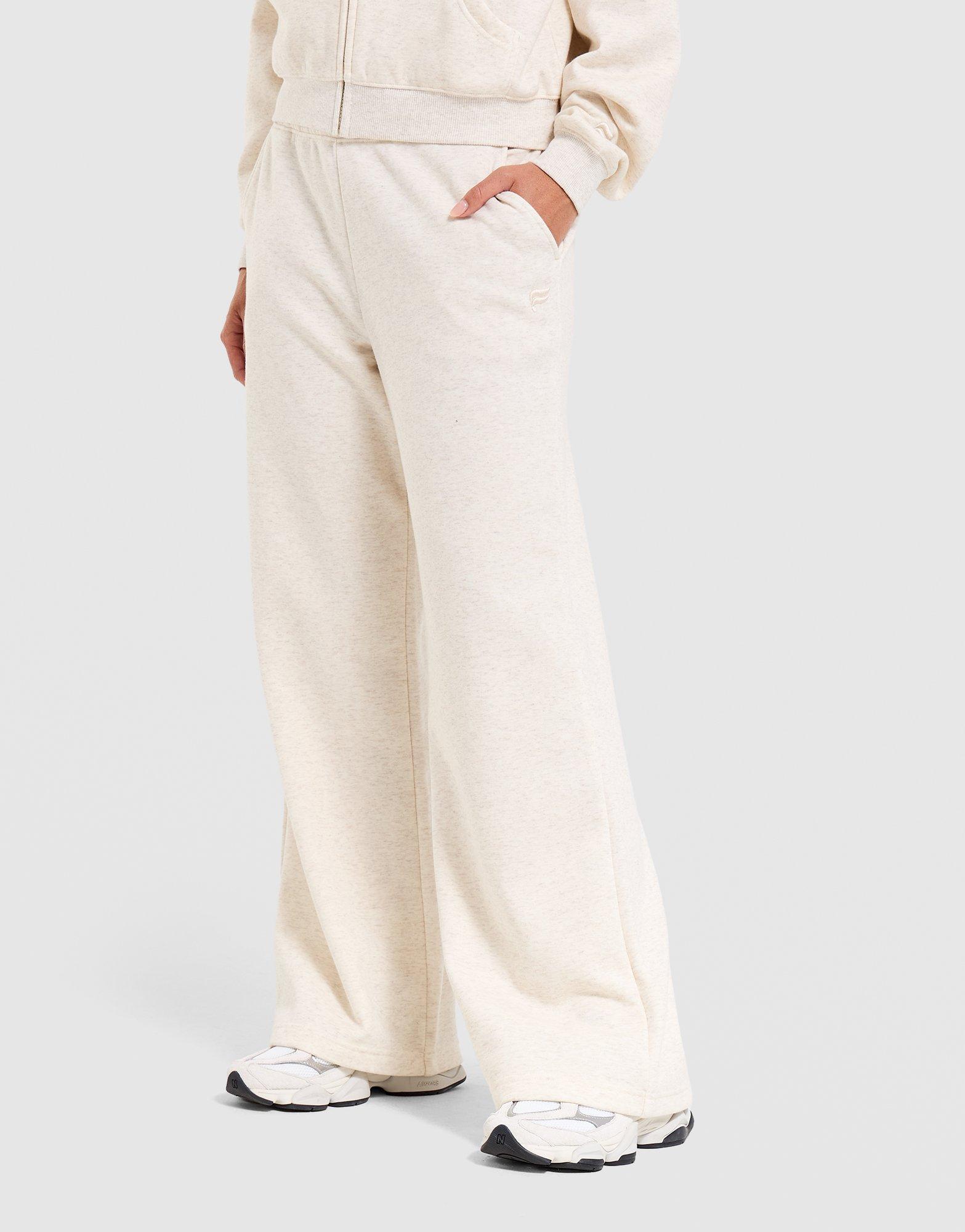 Cozy Fleece Wide-Leg Track Pants