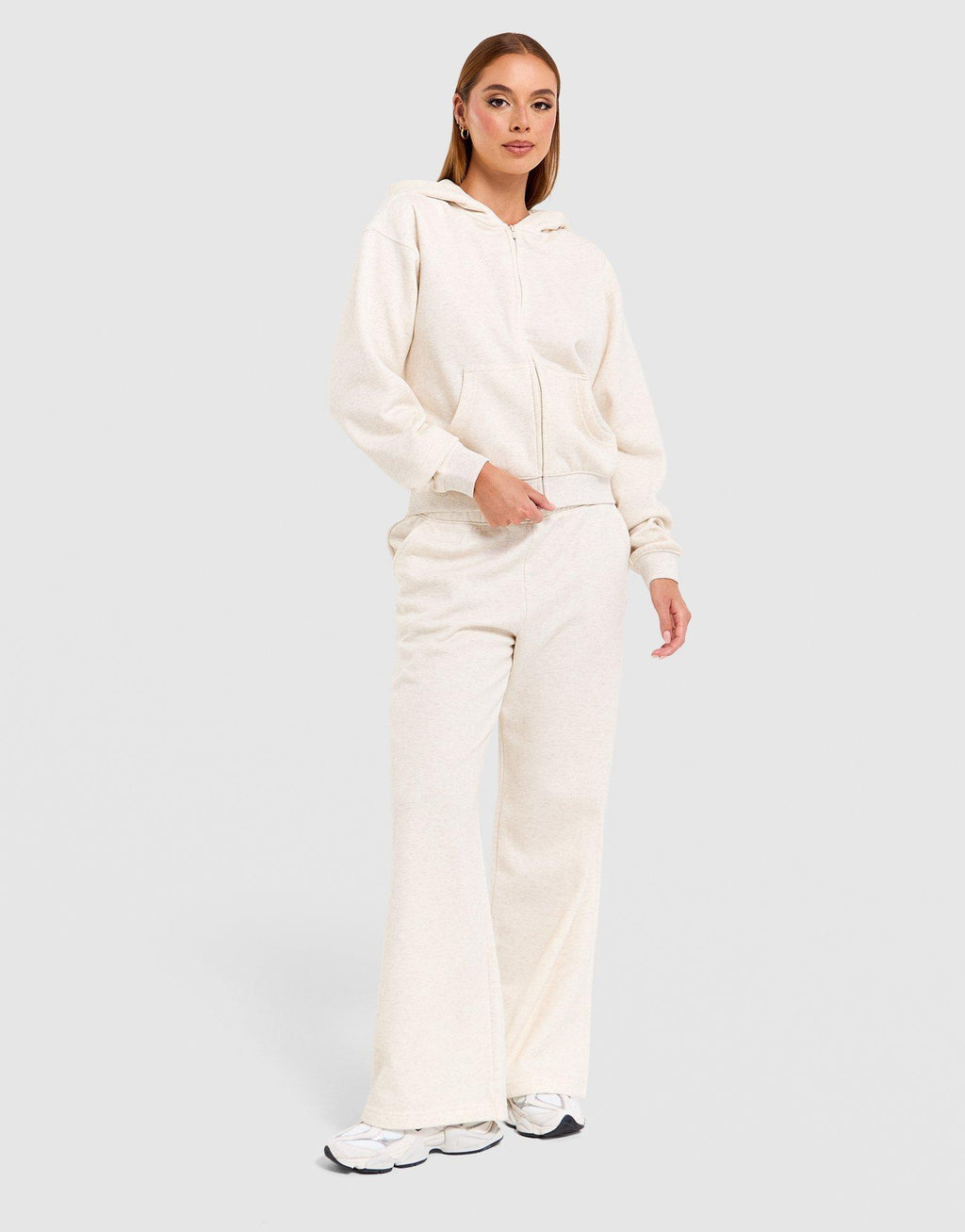 Cozy Fleece Wide-Leg Track Pants