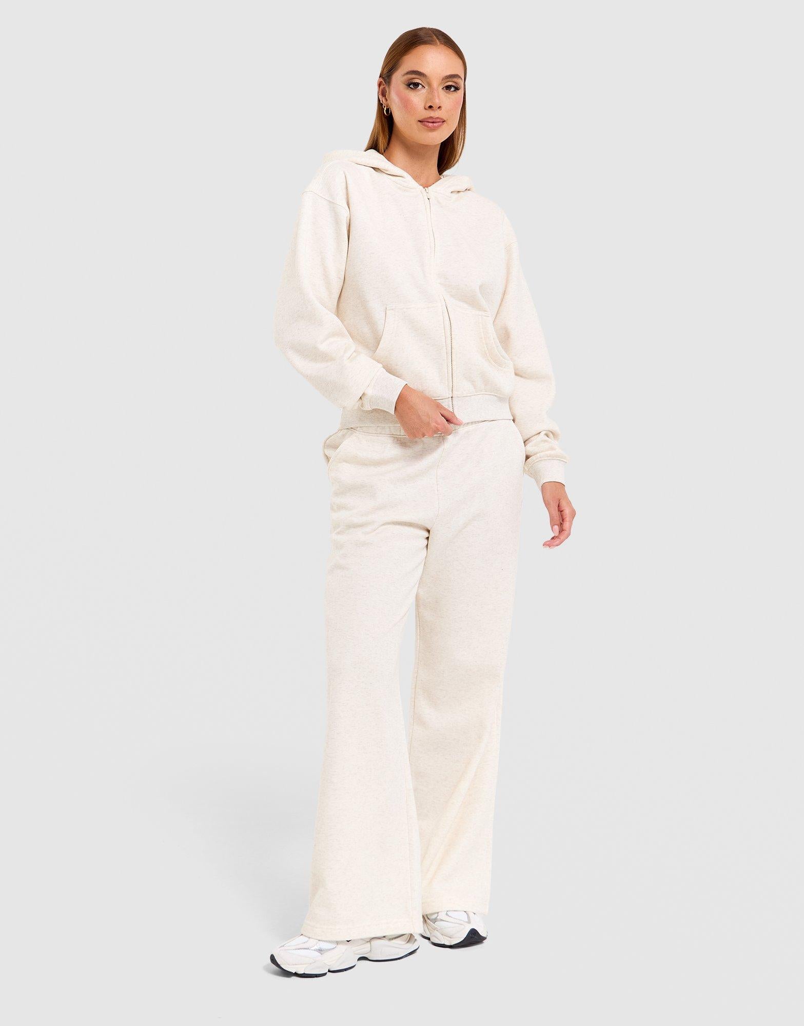 Cozy Fleece Wide-Leg Track Pants