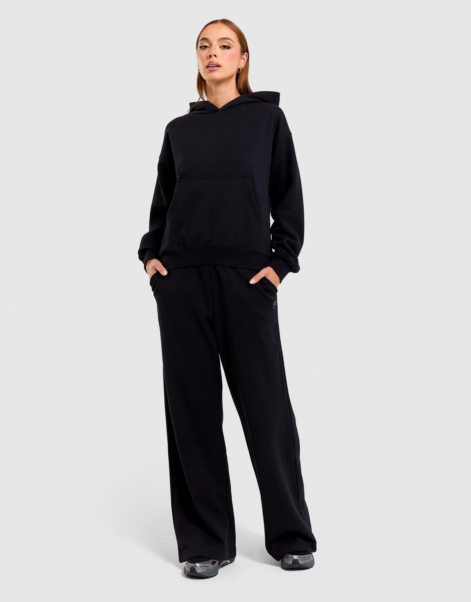 Cozy Fleece Wide-Leg Track Pants